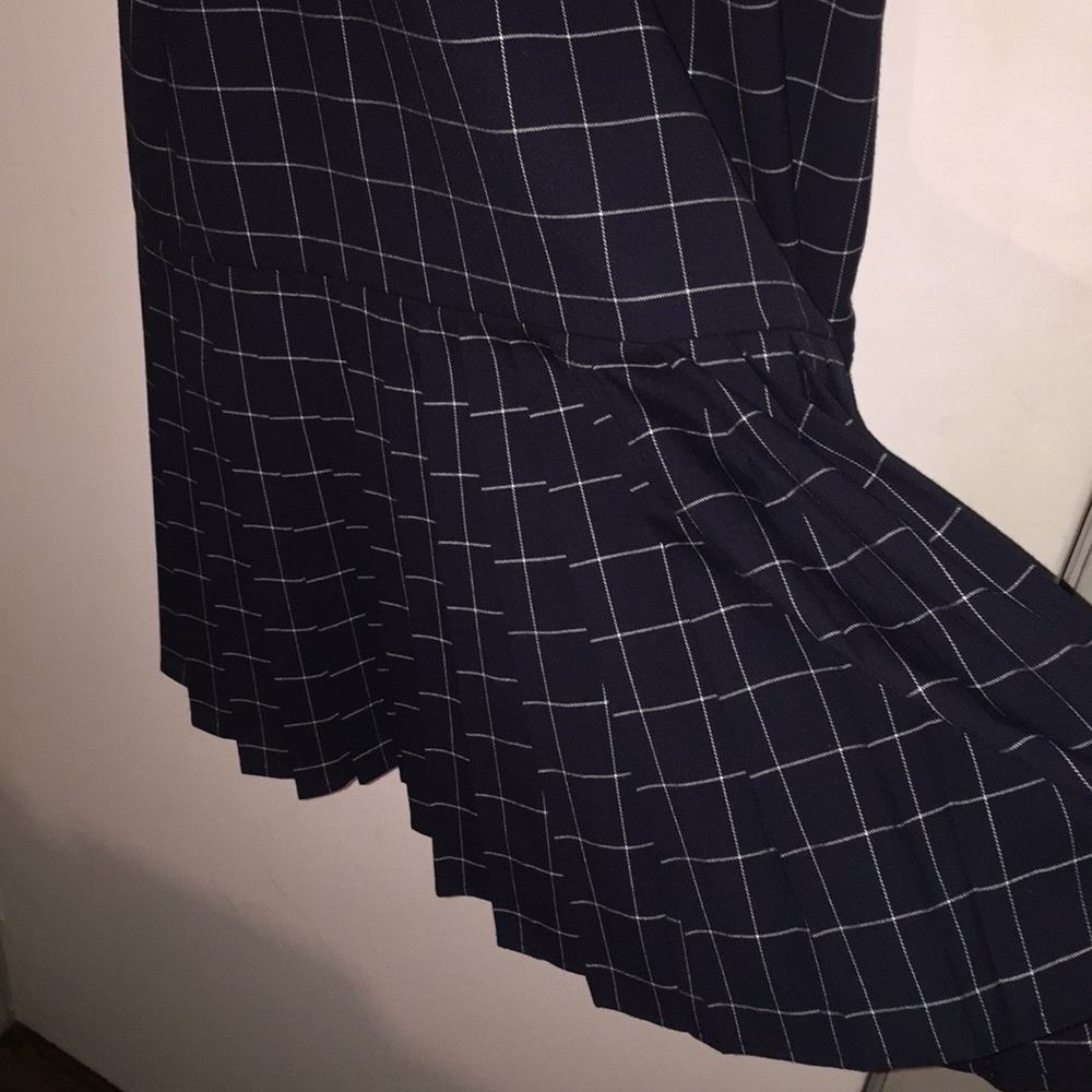 Armani Exchange navy pleated dress